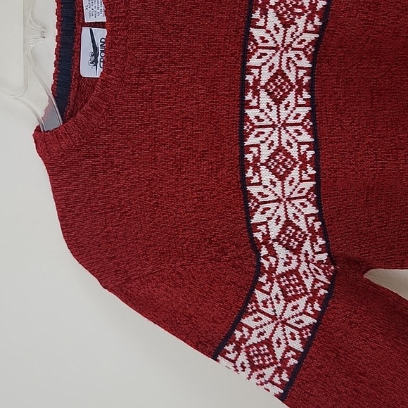 Ground Control Red & White Variegated Knit Pullover Sweater Youth XL - Picture 4 of 11